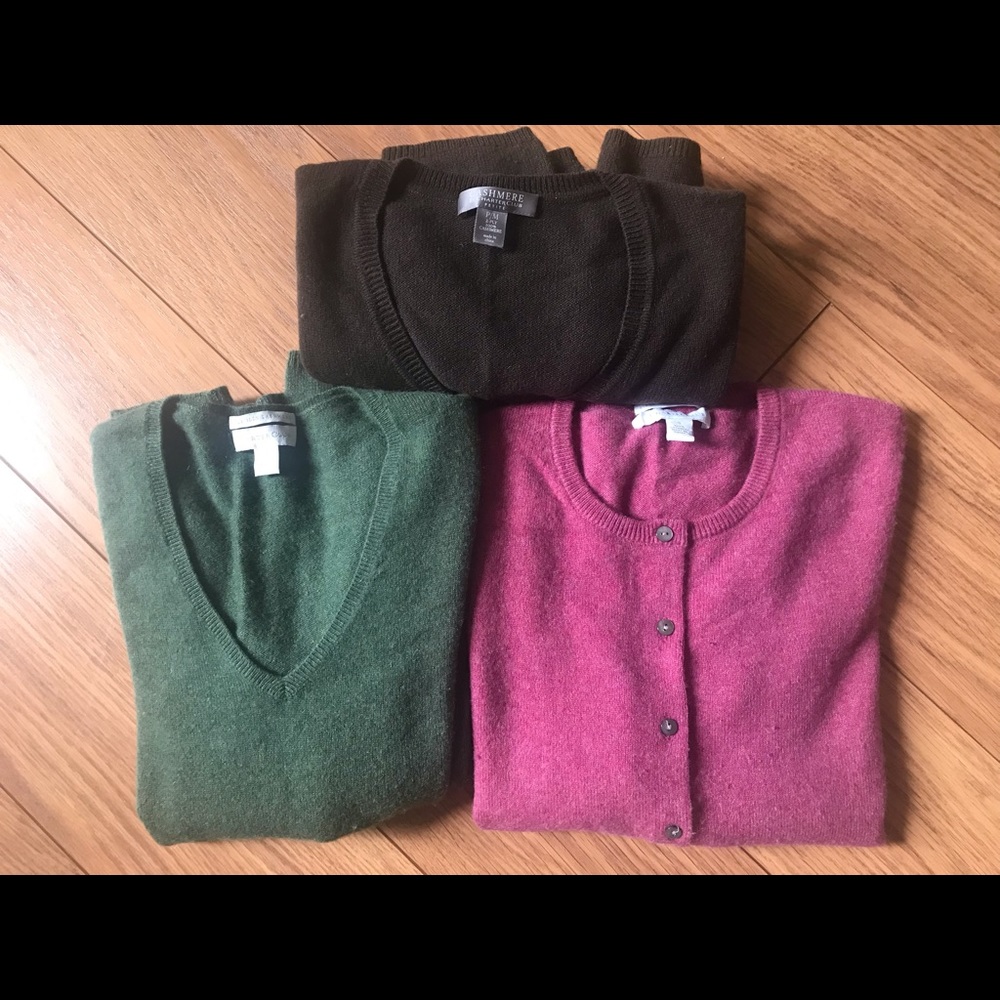 Three 100% cashmere sweaters